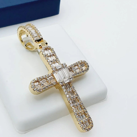 14K Gold Plated Cubic Zircon Pendant, EVBRS512 - Picture 7 of 9